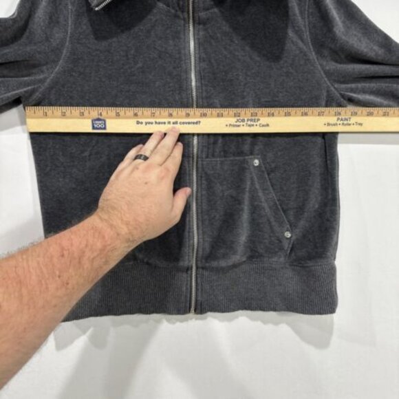 MICHAEL KORS Sweatshirt Womens Med. Velour Track Jacket Full Zip High Neck Gray - Picture 5 of 7